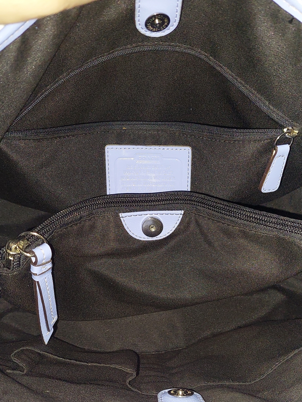 Authentic Coach Signature Canvas Tote with Blue & Cream Stripe.Smoke Free Home - Picture 15 of 16